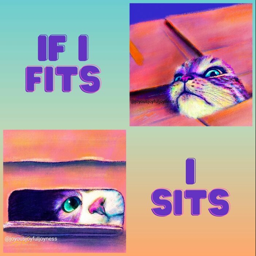 My 20 Whimsical Paintings Of Cats In Their Funniest Poses