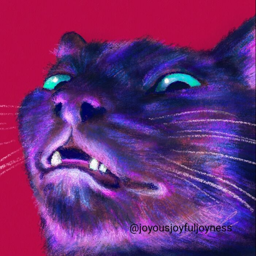 My 20 Whimsical Paintings Of Cats In Their Funniest Poses