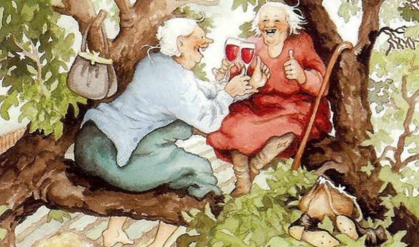 Naughty old ladies: una serie de postales con amigos alegres Naughty old ladies: una serie de postales con amigos alegres