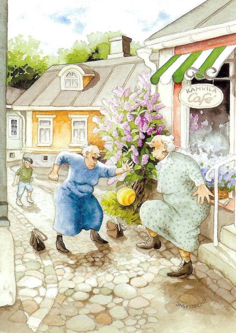 Naughty old ladies: una serie de postales con amigos alegres Naughty old ladies: una serie de postales con amigos alegres