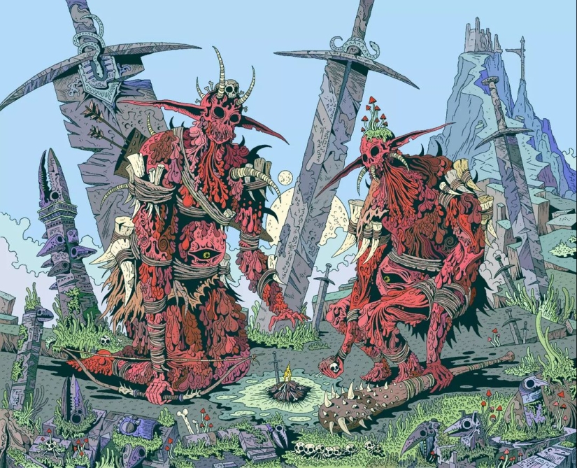 Occult knights, shamans and mysticism in the paintings of the artist Doodleskelly Occult knights, shamans and mysticism in the paintings of the artist Doodleskelly