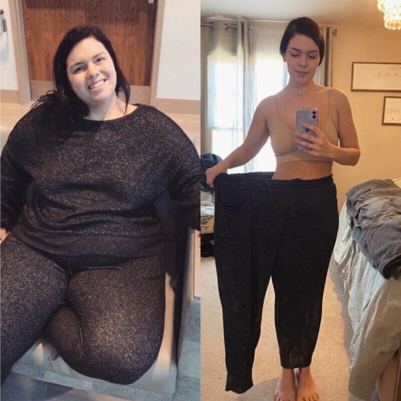Old clothes for new body: 20 photos of girls before and after weight loss