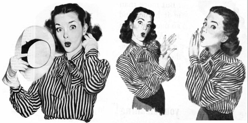 "Oooo Cara" extraña expresión facial con fotos de 1950-erótico