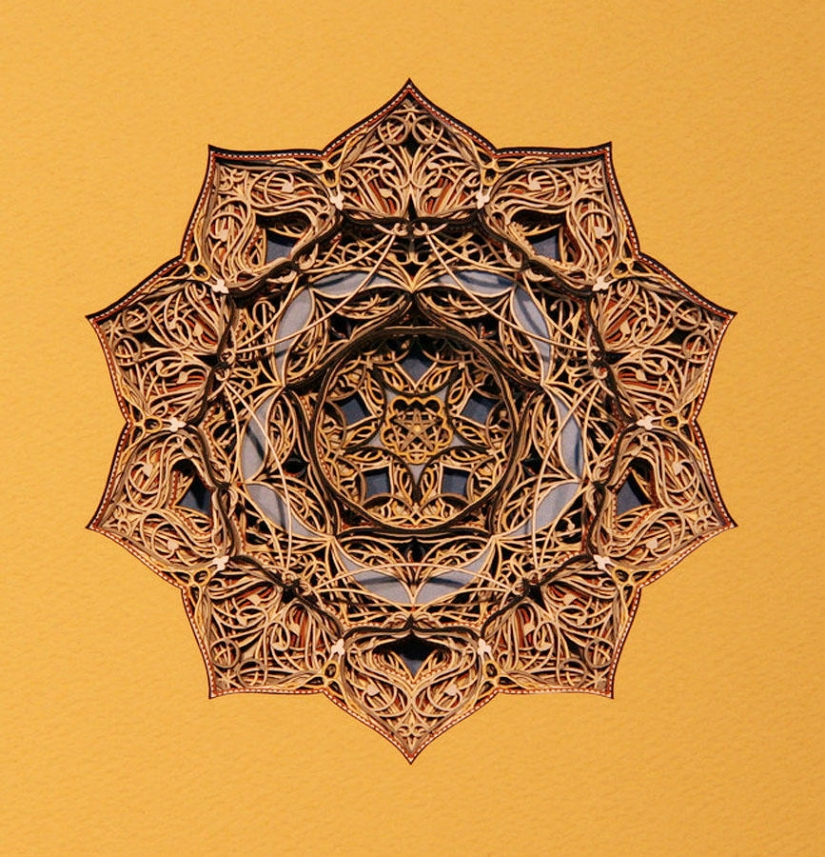 Openwork stained glass windows made of... cardboard