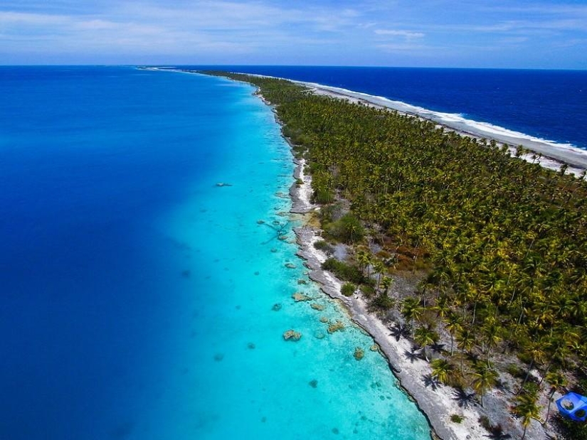 Paraíso polinesio desde la altura de una cometa