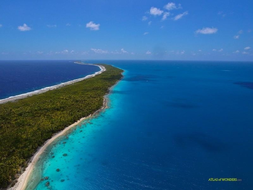 Paraíso polinesio desde la altura de una cometa