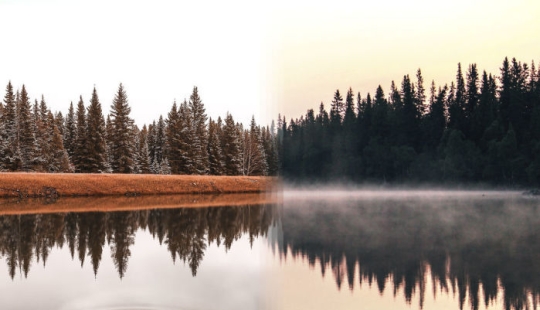 Photos-twins, made in different parts of the world