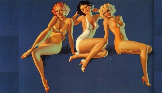 Pin-up de Earl Moran, el artista para el que trabajó como modelo Marilyn Monroe