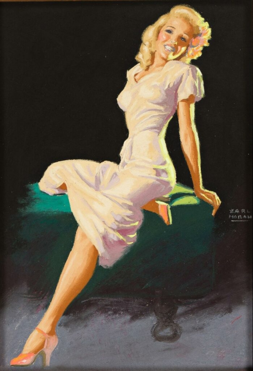 Pin-up from Earl Moran, the artist for whom Marilyn Monroe worked as a model