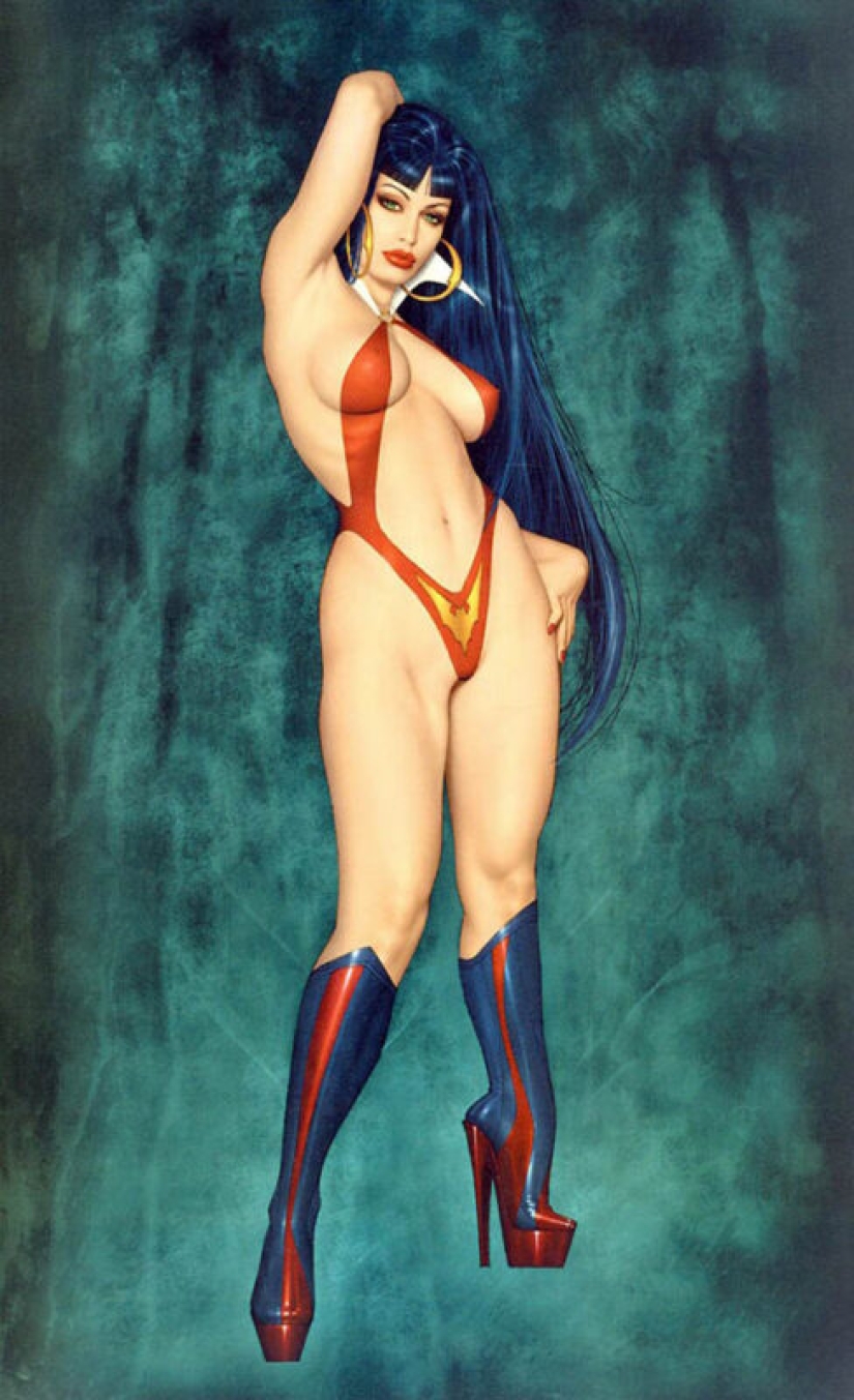 Pinup digital del maestro del cómic Drew Posad