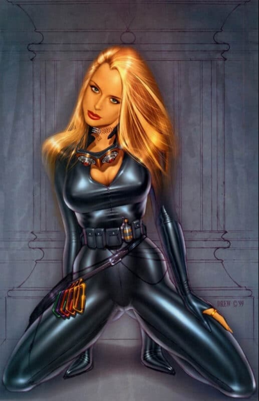 Pinup digital del maestro del cómic Drew Posad