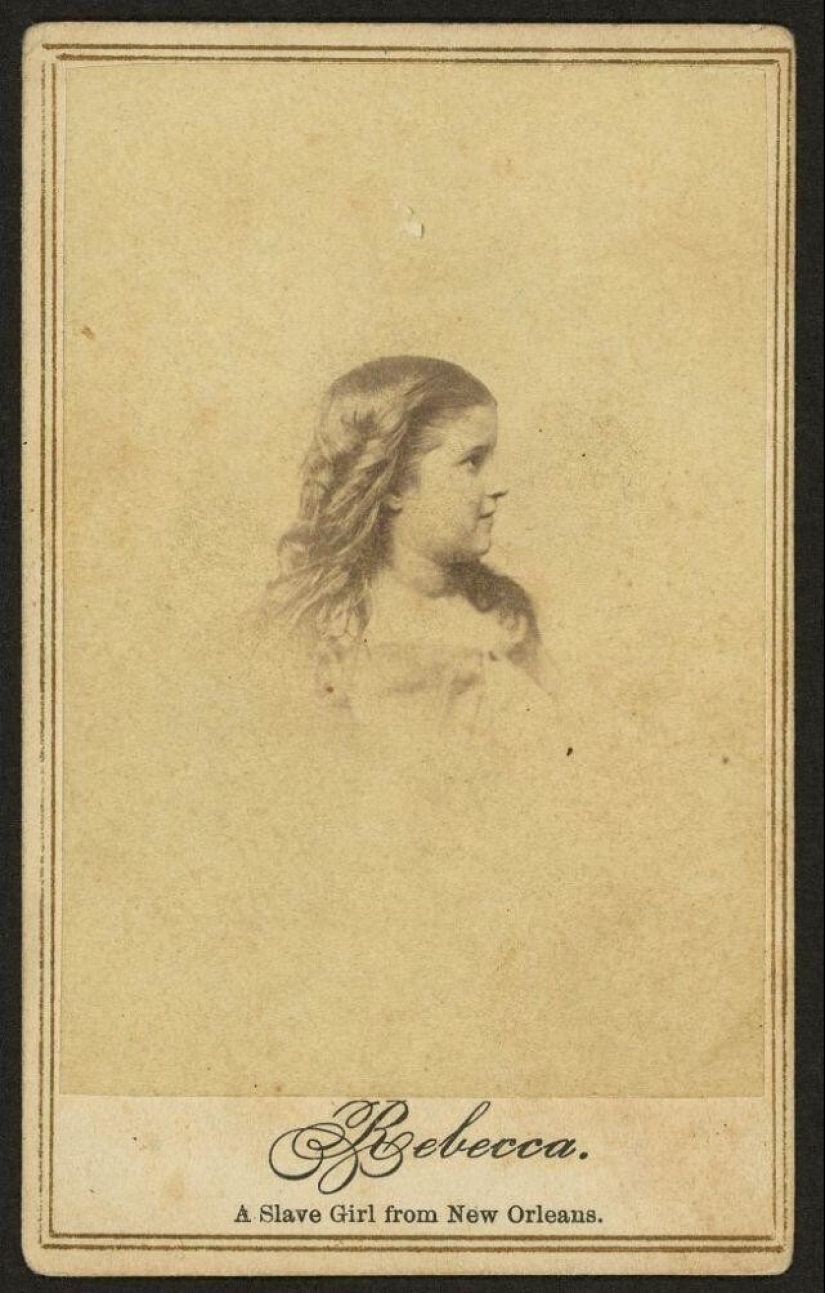 Portraits of Rebecca Huger, white girl slave of New Orleans 1860‑ies