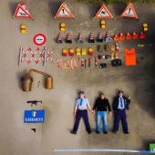 Rescue vehicles, medics, firefighters and their contents