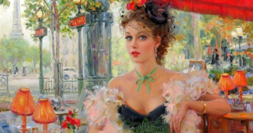 Retratos de mujeres de Konstantin Razumov: ligereza, luz y erotismo de la época burlesca