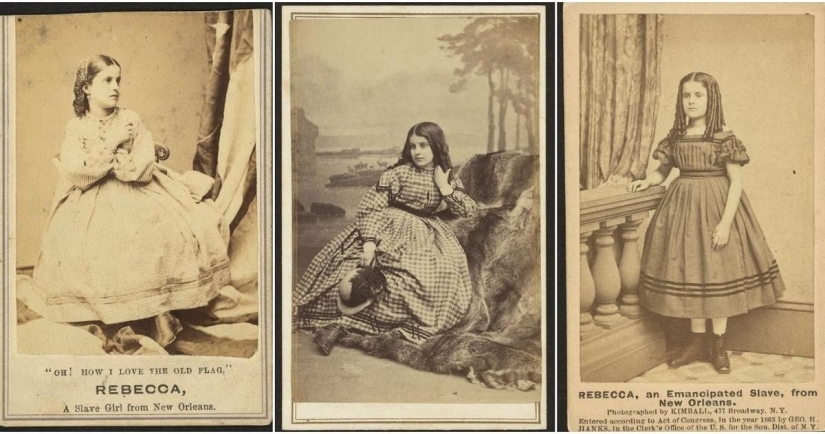 Retratos de Rebecca Más grande, chica blanca de esclavos de Nueva Orleans 1860‑erótico