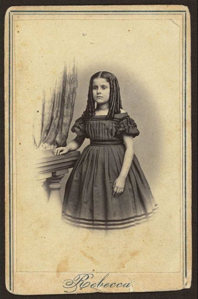 Retratos de Rebecca Más grande, chica blanca de esclavos de Nueva Orleans 1860‑erótico