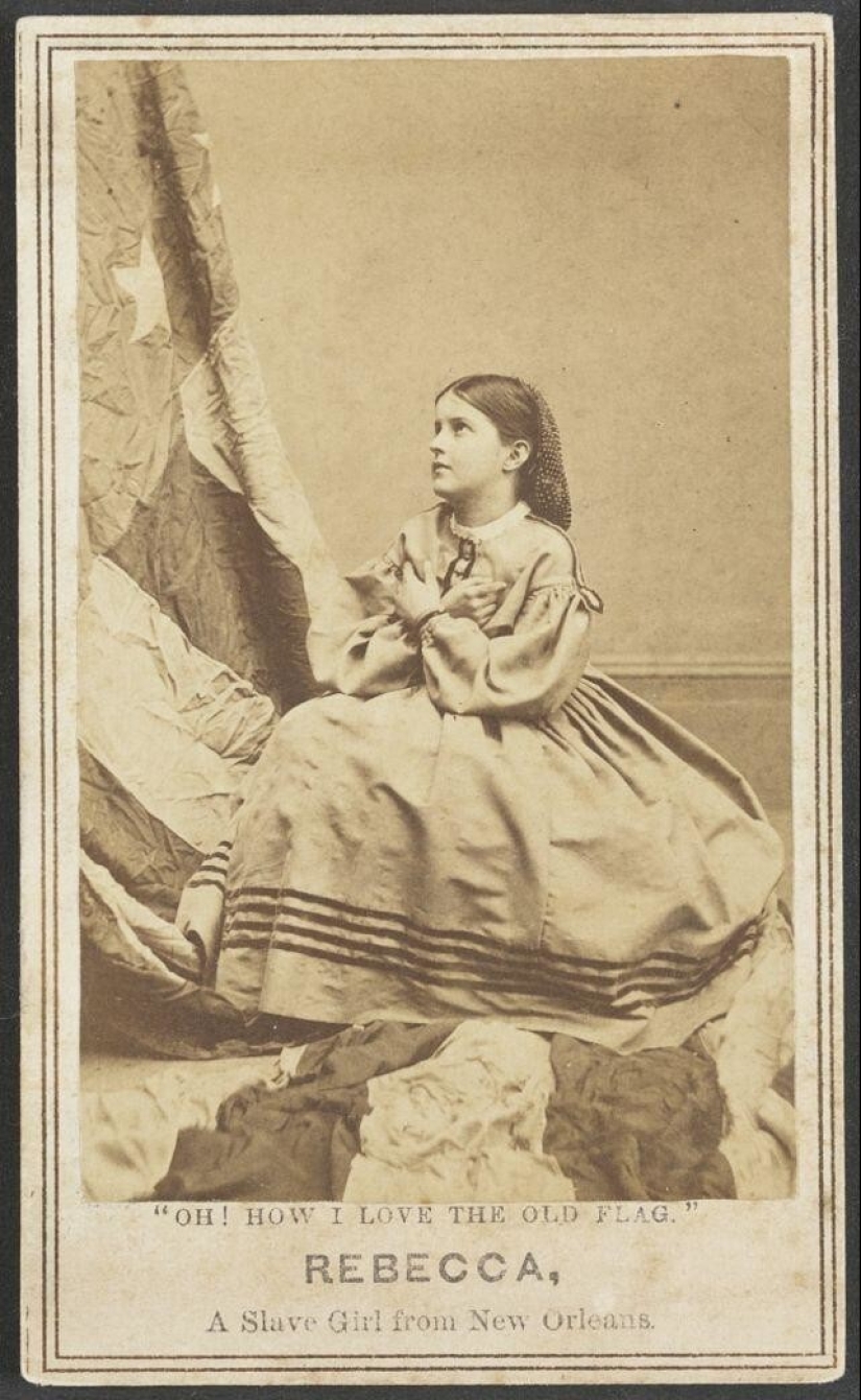 Retratos de Rebecca Más grande, chica blanca de esclavos de Nueva Orleans 1860‑erótico