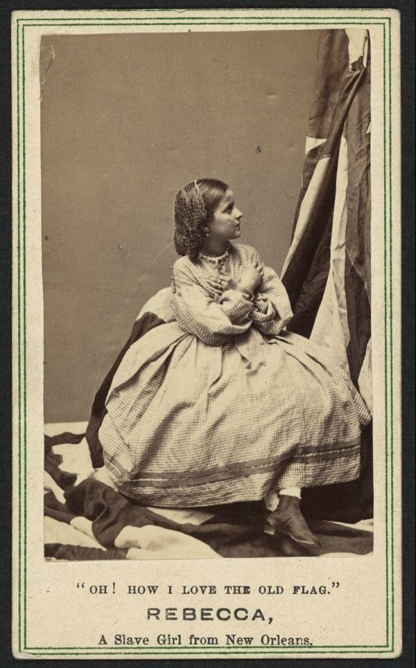 Retratos de Rebecca Más grande, chica blanca de esclavos de Nueva Orleans 1860‑erótico