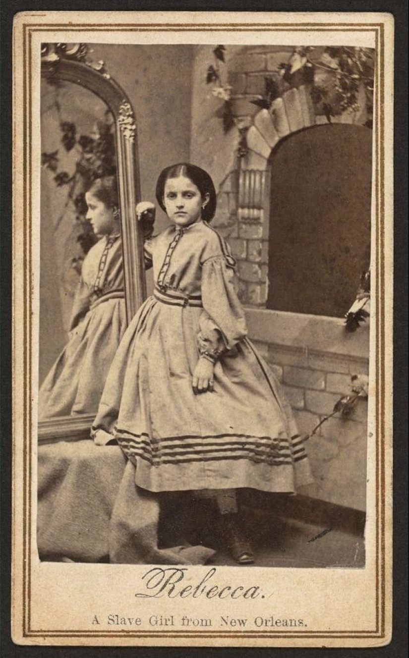 Retratos de Rebecca Más grande, chica blanca de esclavos de Nueva Orleans 1860‑erótico