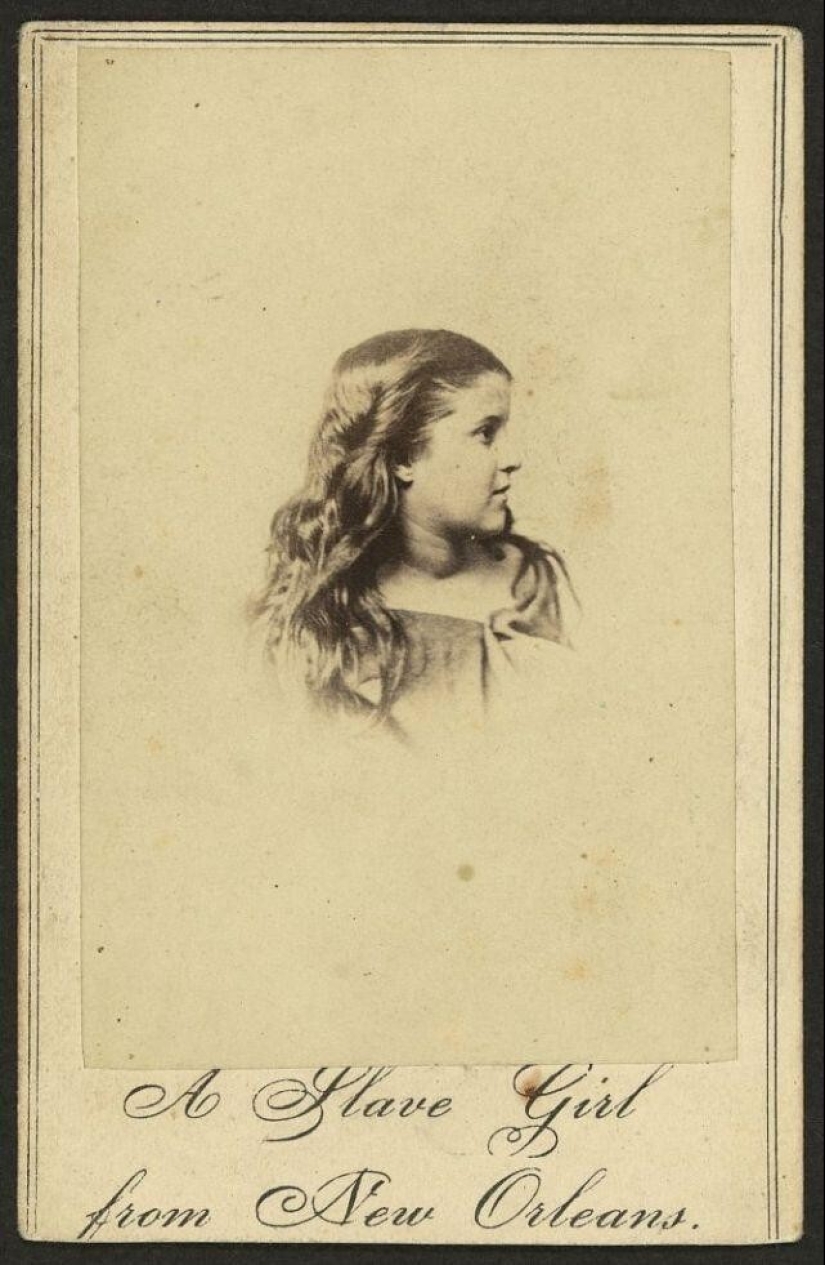 Retratos de Rebecca Más grande, chica blanca de esclavos de Nueva Orleans 1860‑erótico