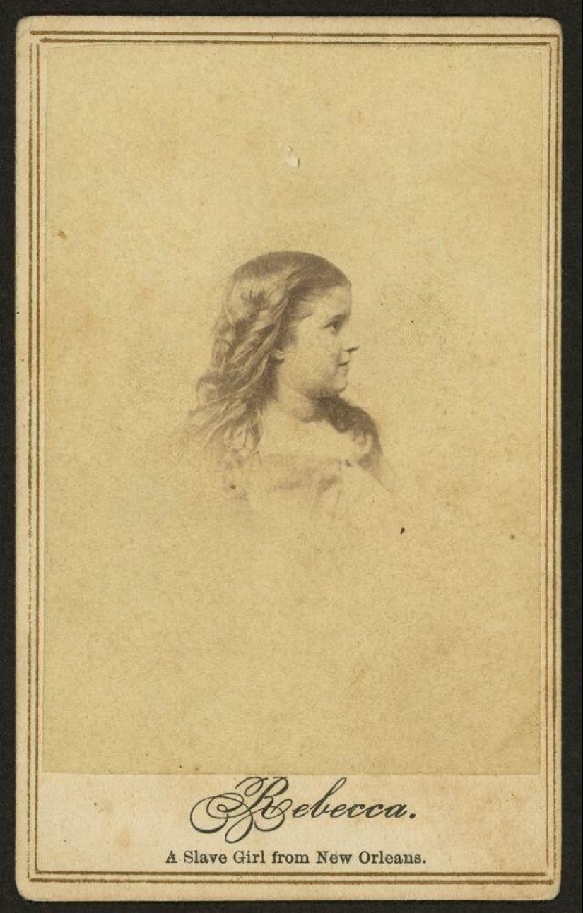 Retratos de Rebecca Más grande, chica blanca de esclavos de Nueva Orleans 1860‑erótico