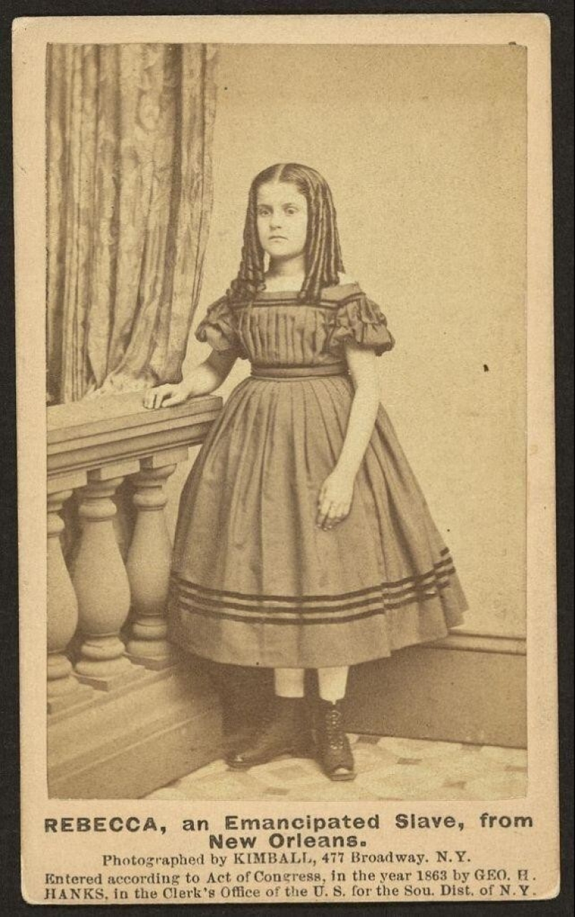 Retratos de Rebecca Más grande, chica blanca de esclavos de Nueva Orleans 1860‑erótico