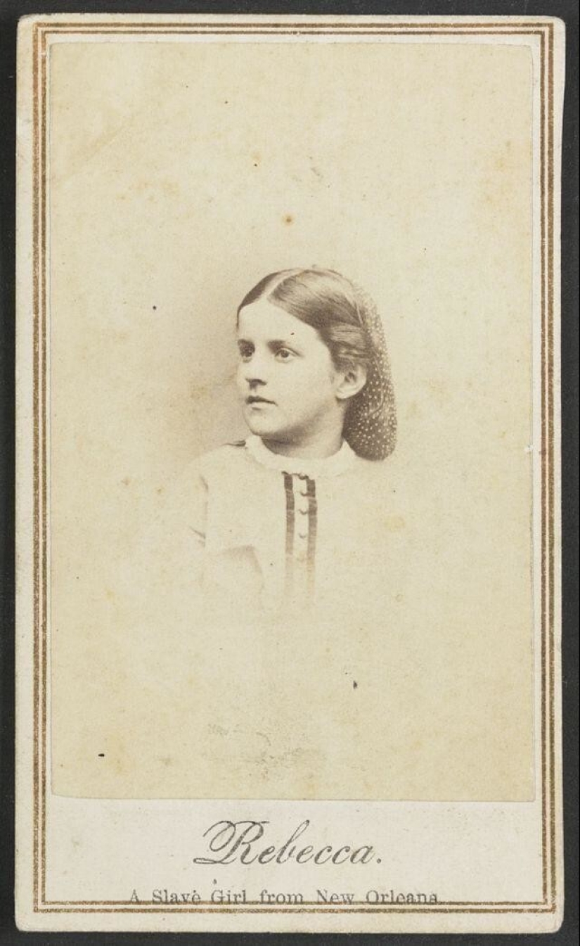 Retratos de Rebecca Más grande, chica blanca de esclavos de Nueva Orleans 1860‑erótico