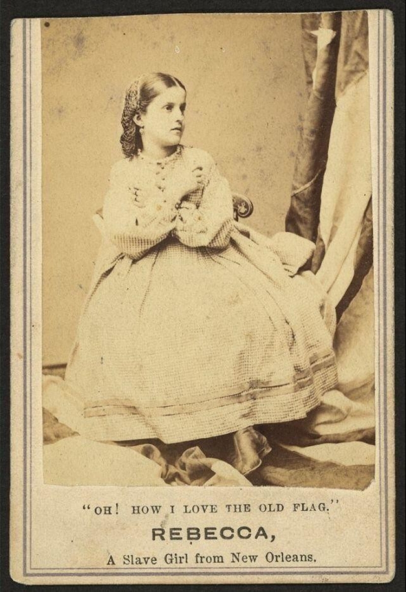 Retratos de Rebecca Más grande, chica blanca de esclavos de Nueva Orleans 1860‑erótico