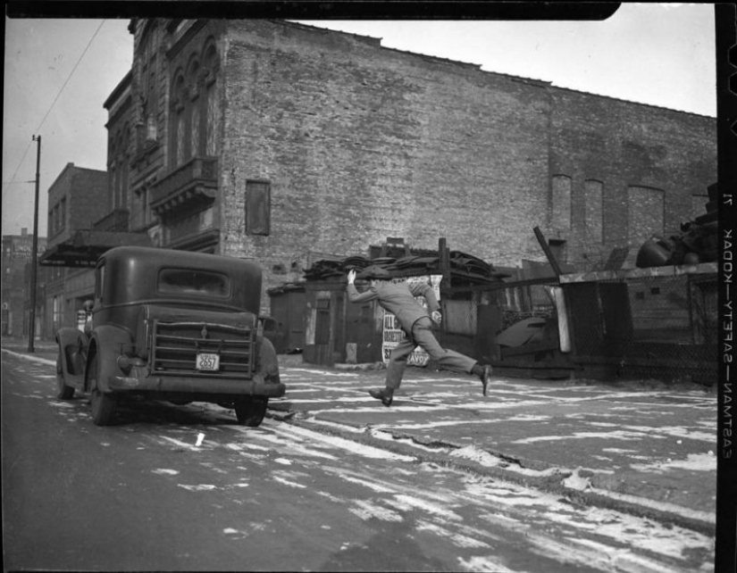 Retro shock: un grotesco de la escena del crimen imágenes de los medios de comunicación 40 años