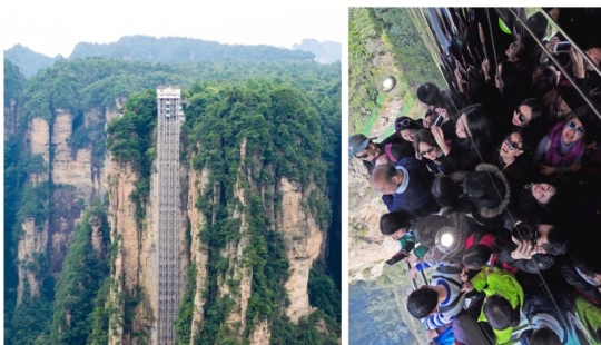 Road to the sky: the world's highest outdoor Elevator takes passengers at 326 meters above the ground
