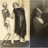 Señora con un esqueleto: un surrealista sesión de fotos Franz Fiedler comienzos de 1920-erótico