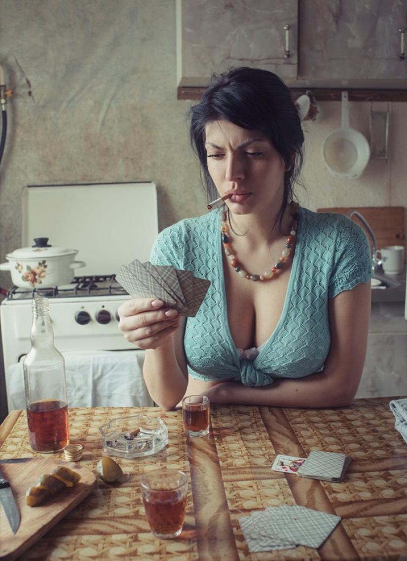 Sesión de fotos de lavanderas traviesas por un artista ucraniano