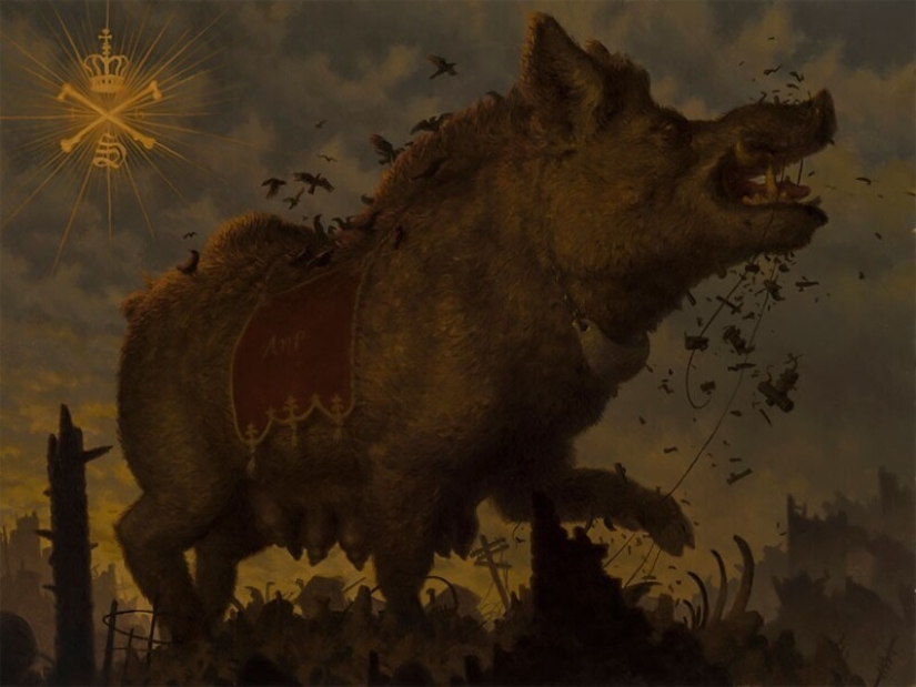 Strange creatures in the paintings of Peter Ferguson