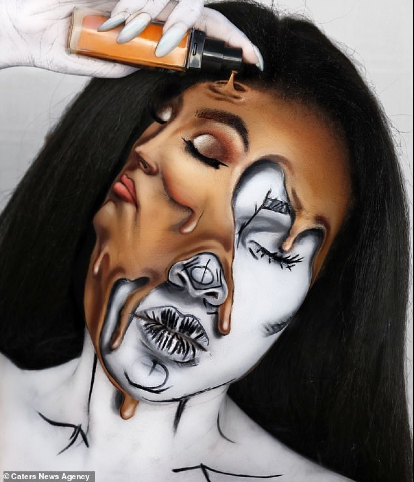 Stunning optical illusion on the face of the 20-year-old British women