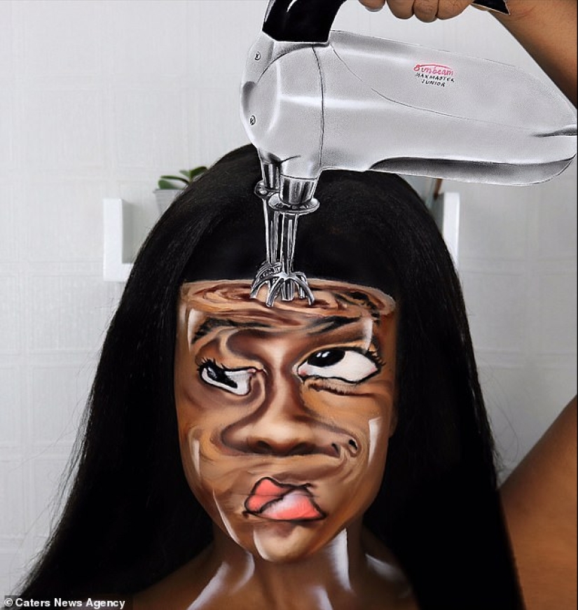 Stunning optical illusion on the face of the 20-year-old British women