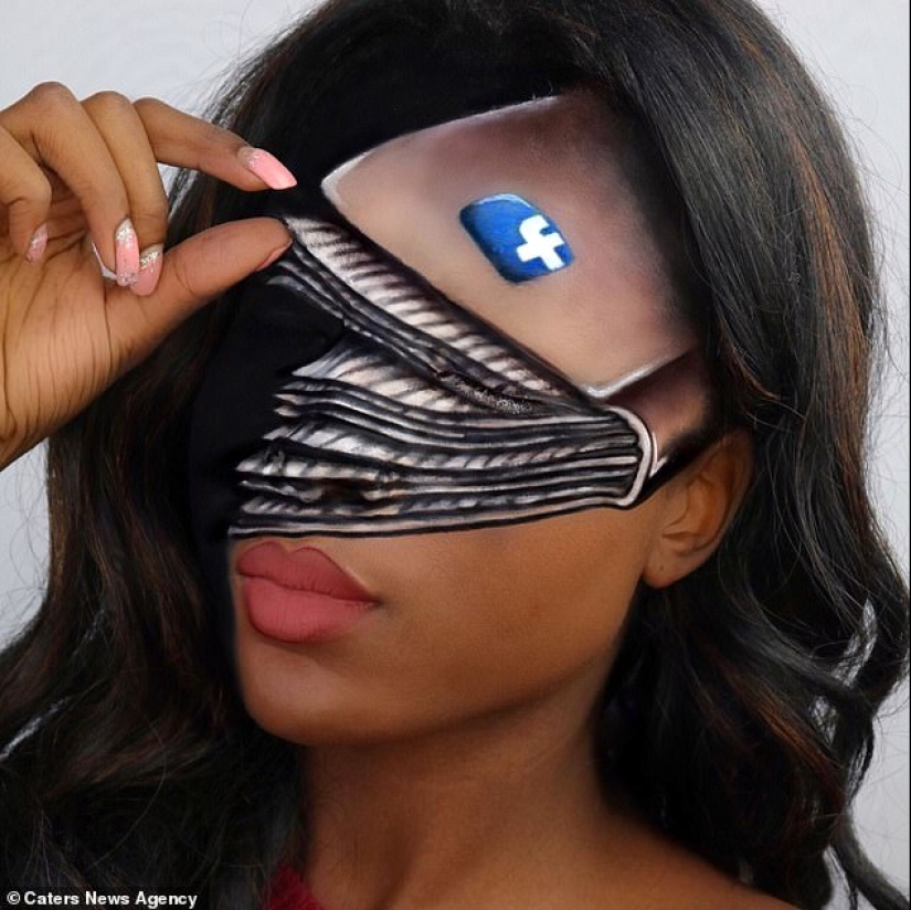 Stunning optical illusion on the face of the 20-year-old British women