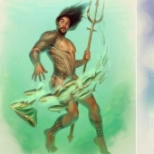 Superheroes in pin-up style by artist David Talaski-Brown