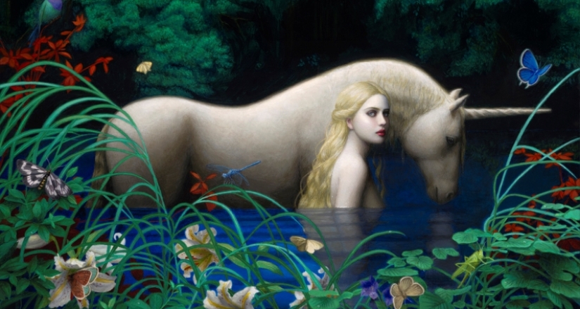 Surreal paintings by Chie Yoshii, celebrating harmony and beauty