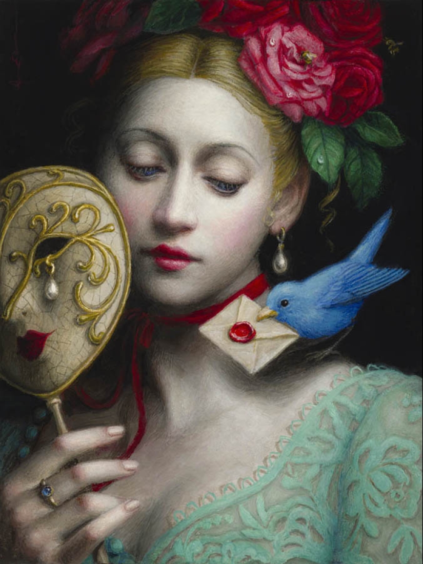 Surreal paintings by Chie Yoshii, celebrating harmony and beauty