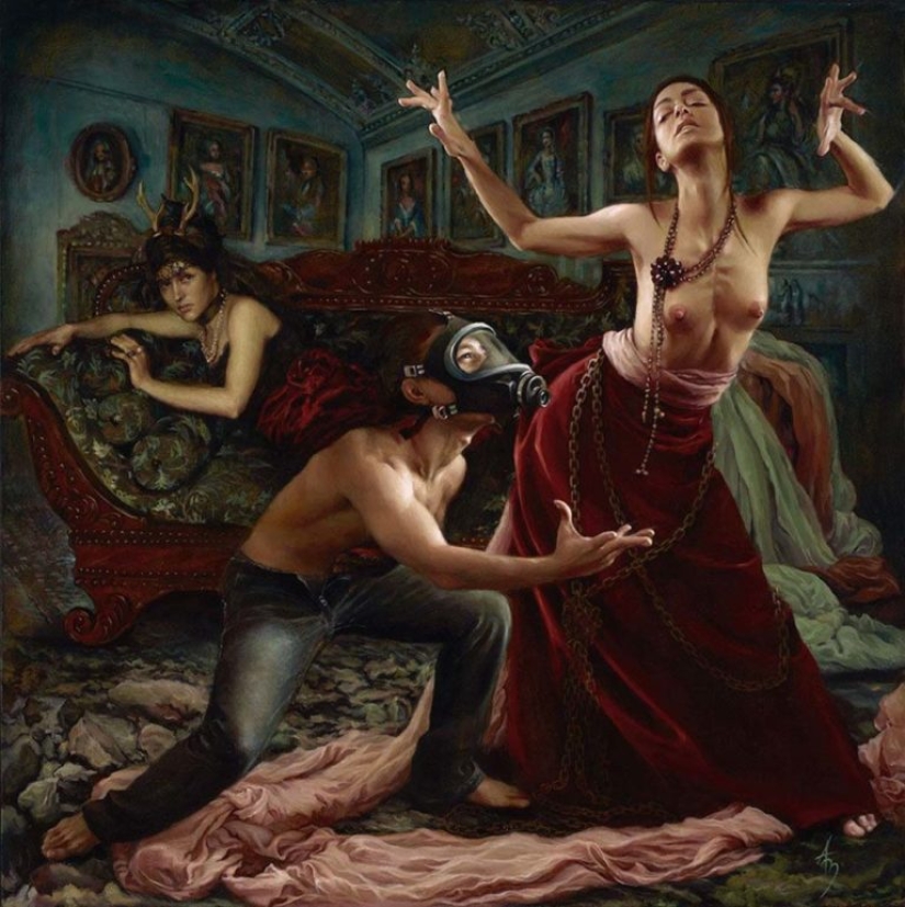 Surrealismo de Alexandra Manukyan - el mundo interior salpicado en el lienzo Surrealismo de Alexandra Manukyan - el mundo interior salpicado en el lienzo