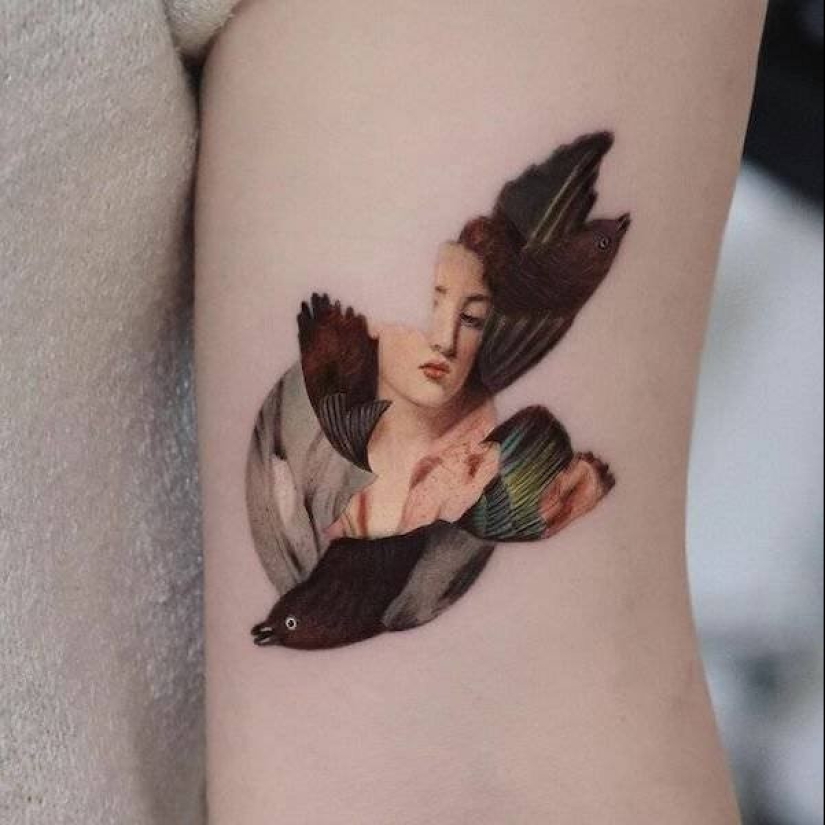 Tattoos of Hakan Adik, combining famous paintings and pop culture characters Tattoos of Hakan Adik, combining famous paintings and pop culture characters