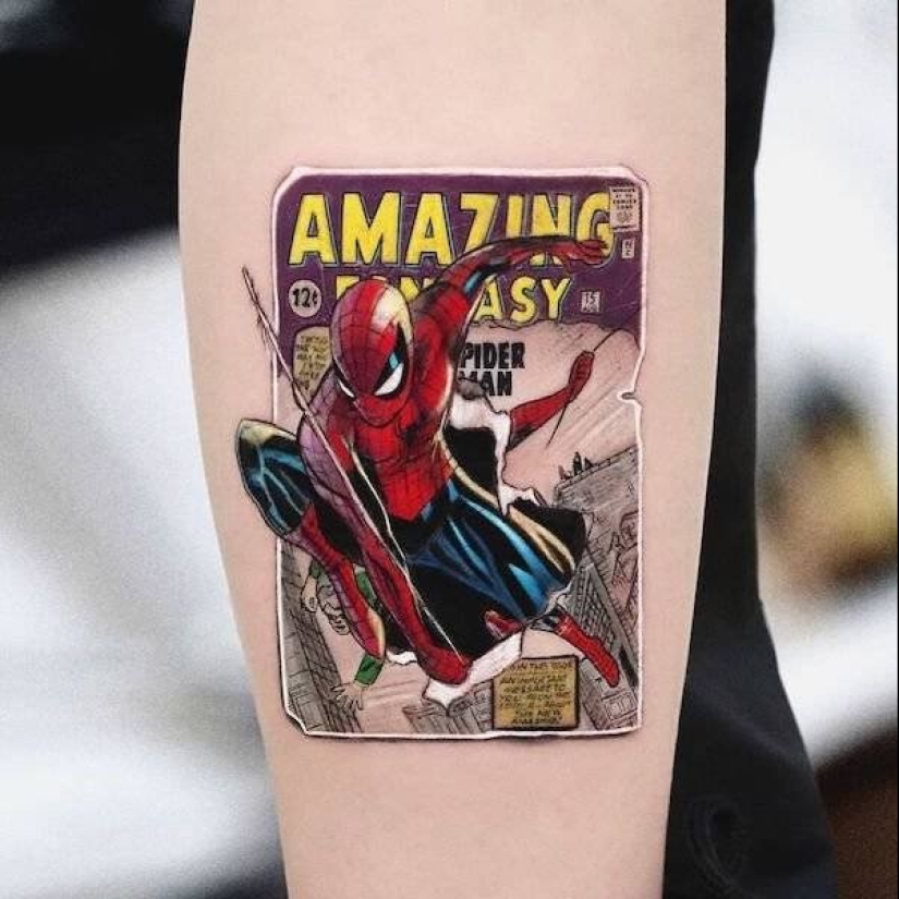 Tattoos of Hakan Adik, combining famous paintings and pop culture characters Tattoos of Hakan Adik, combining famous paintings and pop culture characters