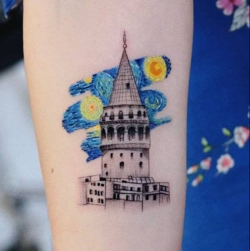 Tattoos of Hakan Adik, combining famous paintings and pop culture characters Tattoos of Hakan Adik, combining famous paintings and pop culture characters