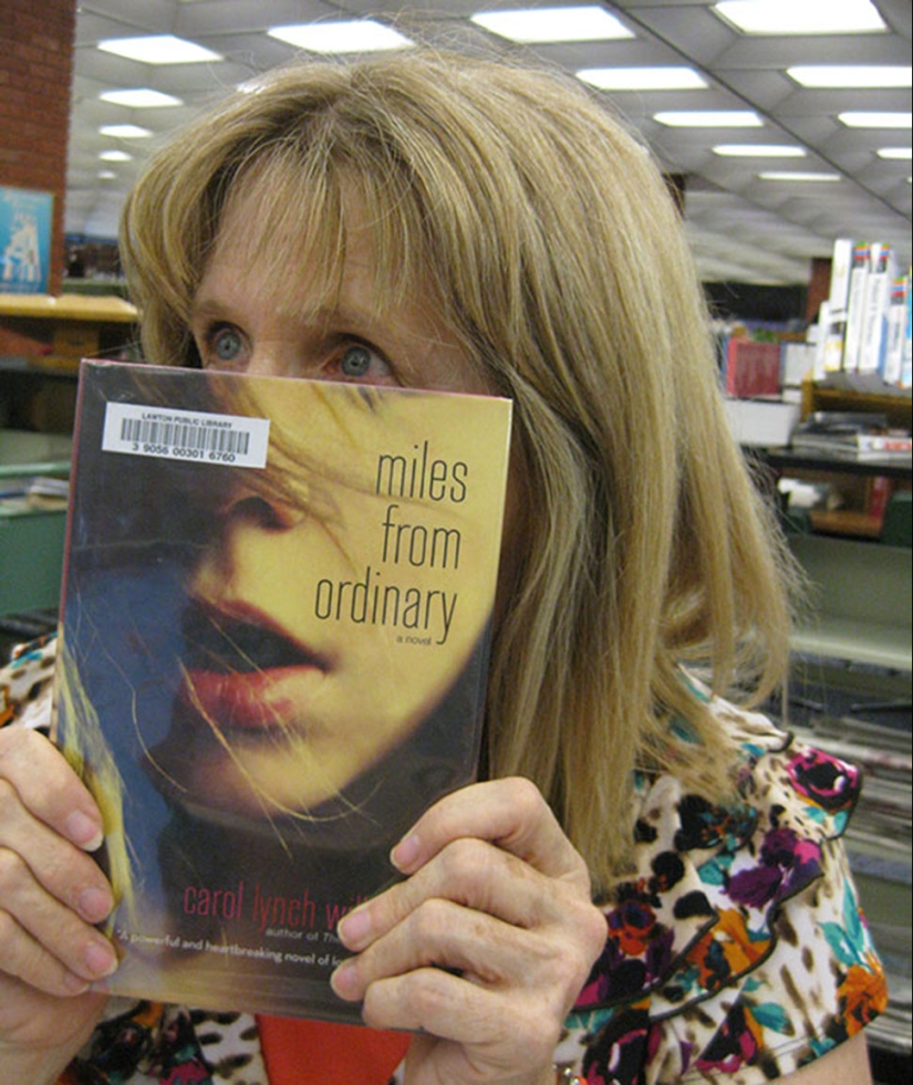 That awkward moment when the cover is in the reader's face