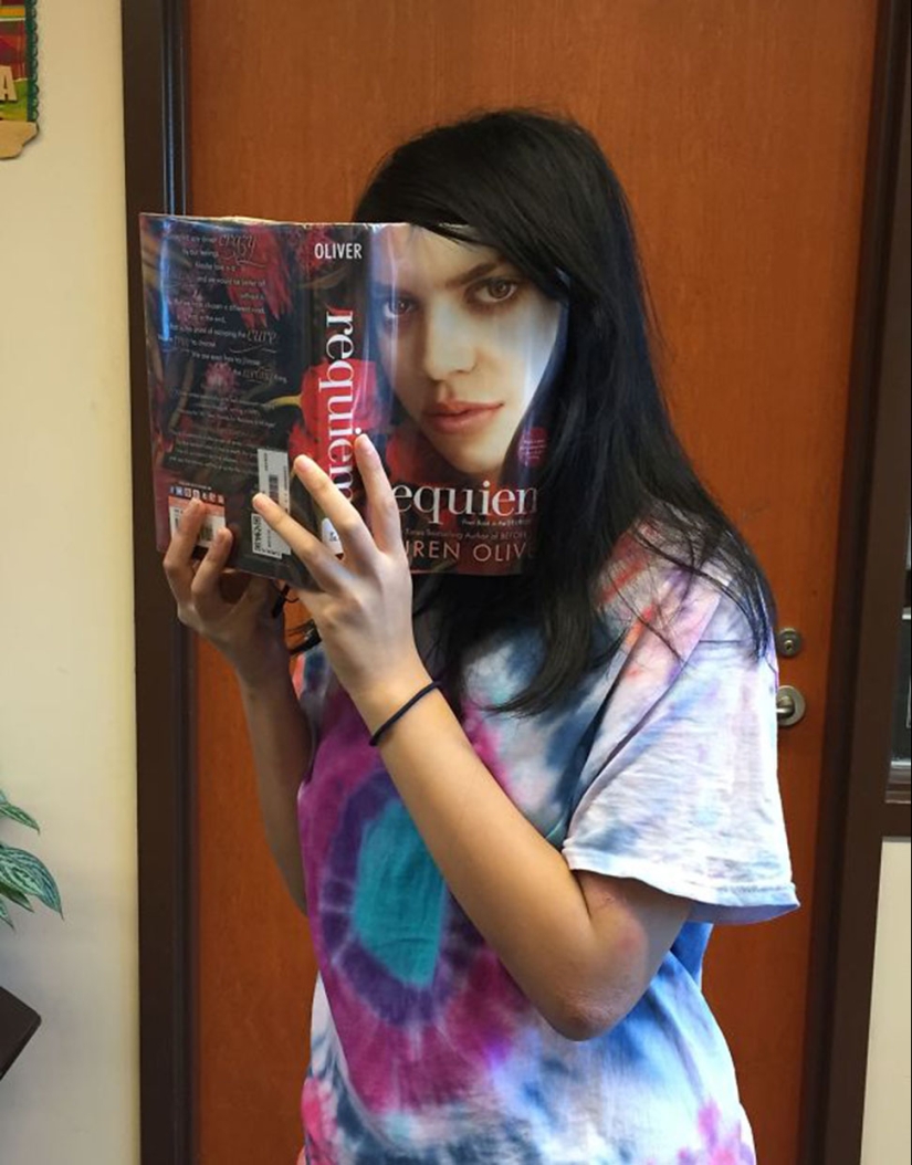 That awkward moment when the cover is in the reader's face