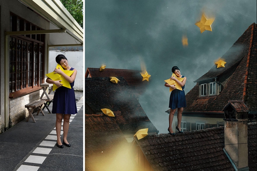 The artist creates fabulous worlds from photos of her backyard, and it's magical