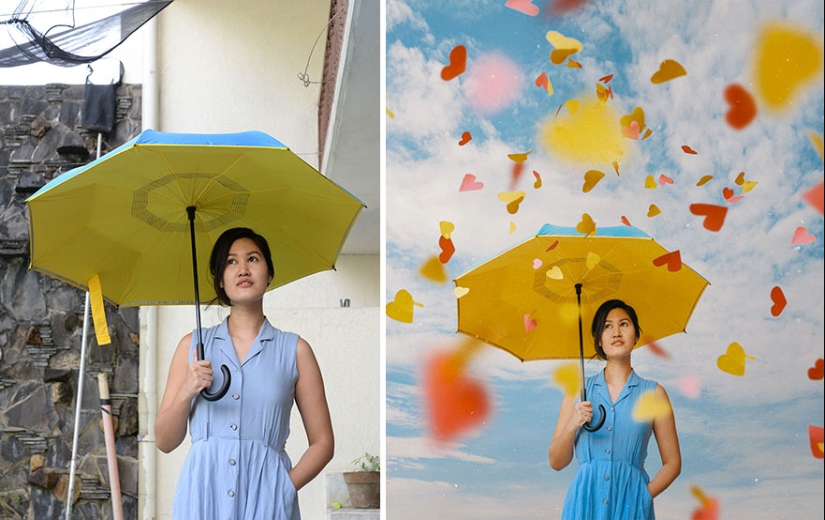 The artist creates fabulous worlds from photos of her backyard, and it's magical