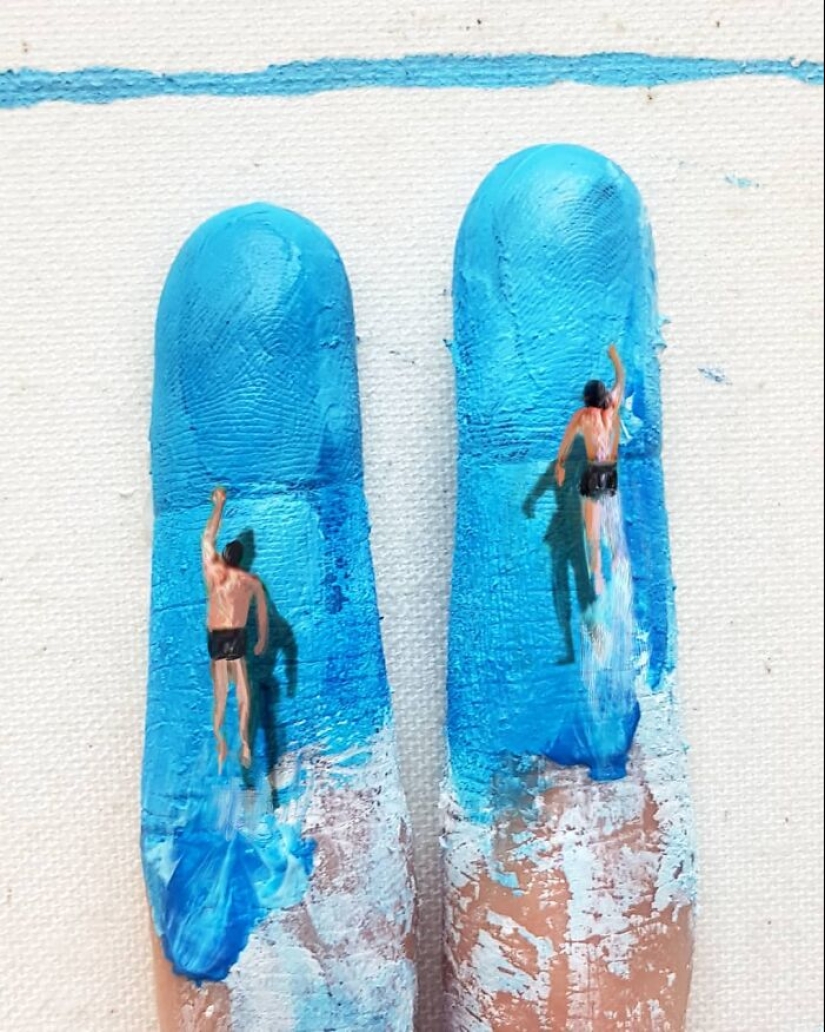 The artist uses her hands as a canvas to show hidden worlds The artist uses her hands as a canvas to show hidden worlds