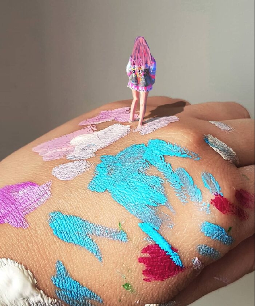 The artist uses her hands as a canvas to show hidden worlds The artist uses her hands as a canvas to show hidden worlds