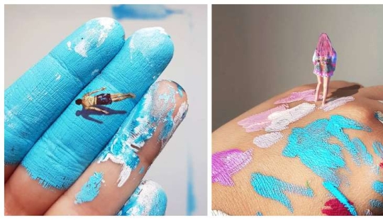 The artist uses her hands as a canvas to show hidden worlds The artist uses her hands as a canvas to show hidden worlds